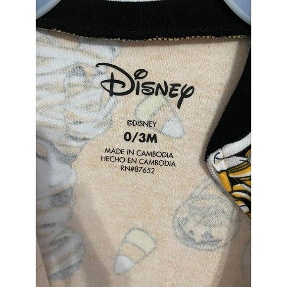 BABY UNISEX DISNEY MICKEY & MINNIE HALLOWEEN ONE PIECE ZIP UP SIZE 0-3 MONTHS - Picture 7 of 10